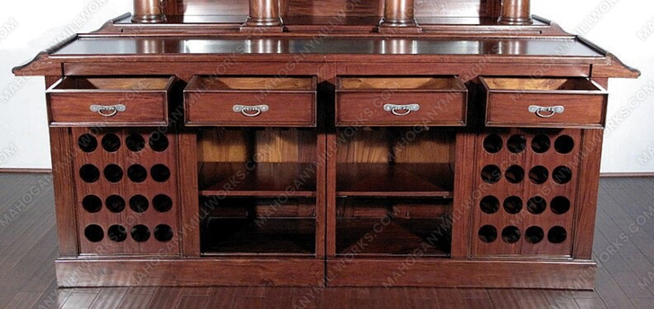 9ft Solid Mahogany English Home Pub Bar Set
