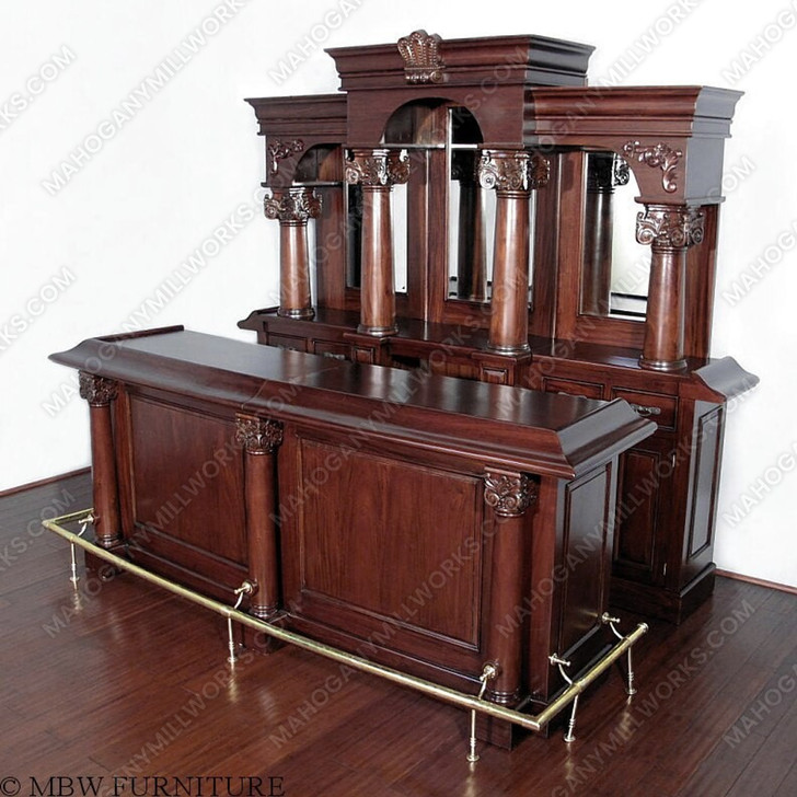 9ft Solid Mahogany English Home Pub Bar Set