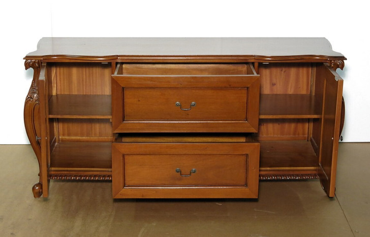 Large Chippendale Credenza w/ Filing Cabinets