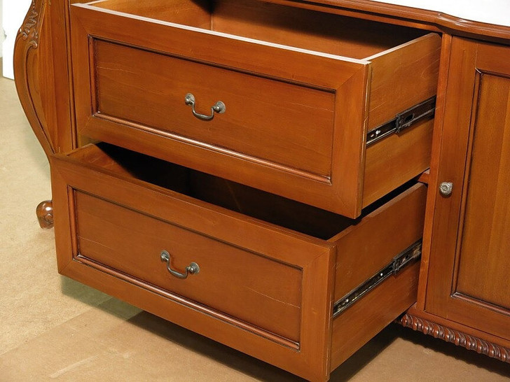Large Chippendale Credenza w/ Filing Cabinets