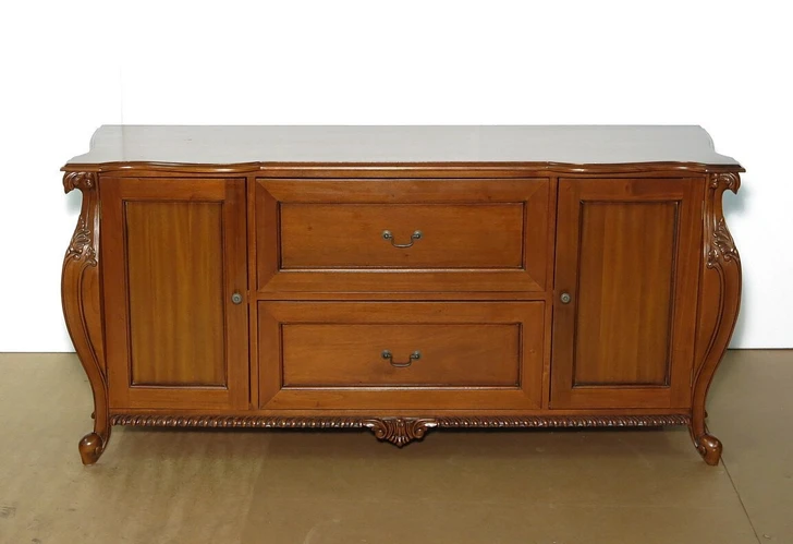 Large Chippendale Credenza w/ Filing Cabinets