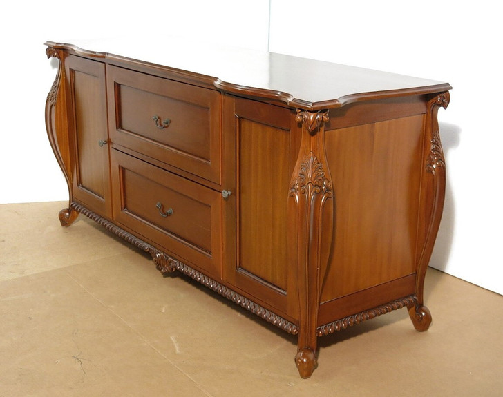 Large Chippendale Credenza w/ Filing Cabinets