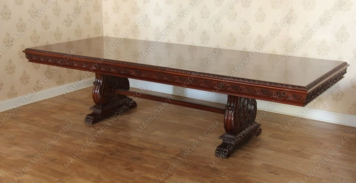 10ft Gothic Double Pedestal Dining Table