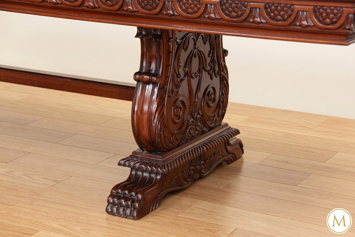 10ft Gothic Double Pedestal Dining Table