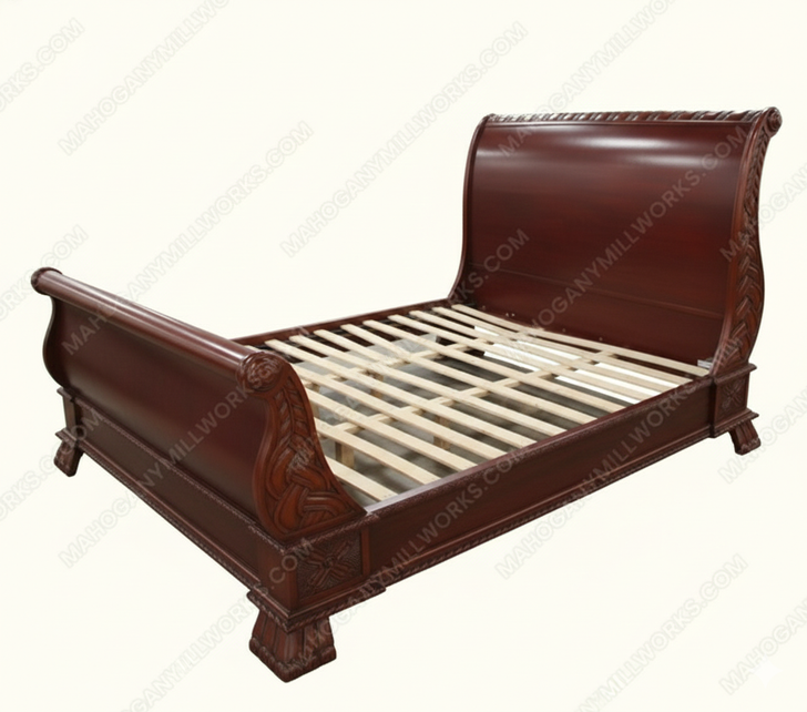 Cherry French Empire Sleigh Bed (E. King)