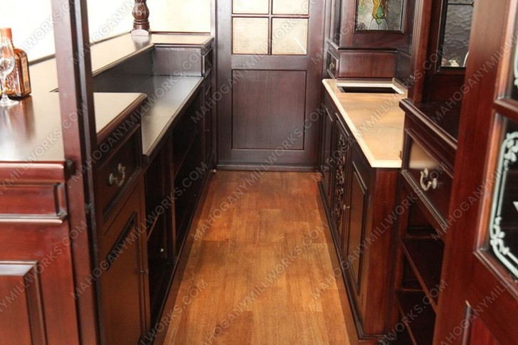 Extravagant 11ft Canopy Pub Bar w/ Lead Stained Glass Doors