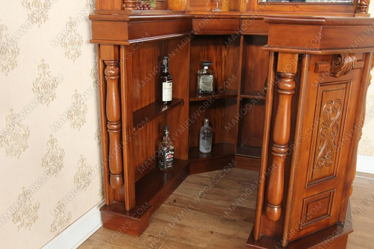 Mahogany Stained Glass Corner Tavern Pub Bar