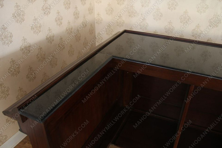 9.5ft Mahogany L-Shape Corner Bar w/ Marble top