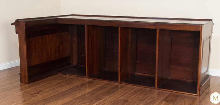 9.5ft Mahogany L-Shape Corner Bar w/ Marble top
