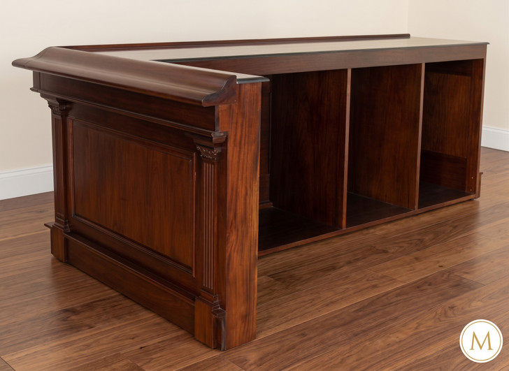 9.5ft Mahogany L-Shape Corner Bar w/ Marble top