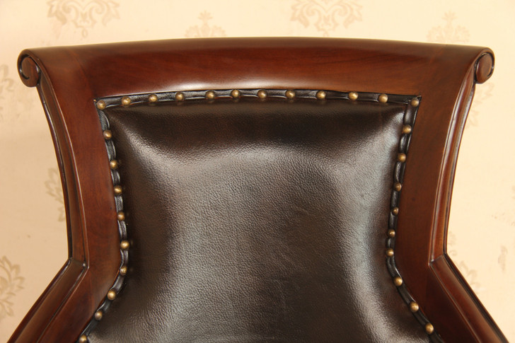 Pair 2 Mahogany Walnut Celline Barstools
