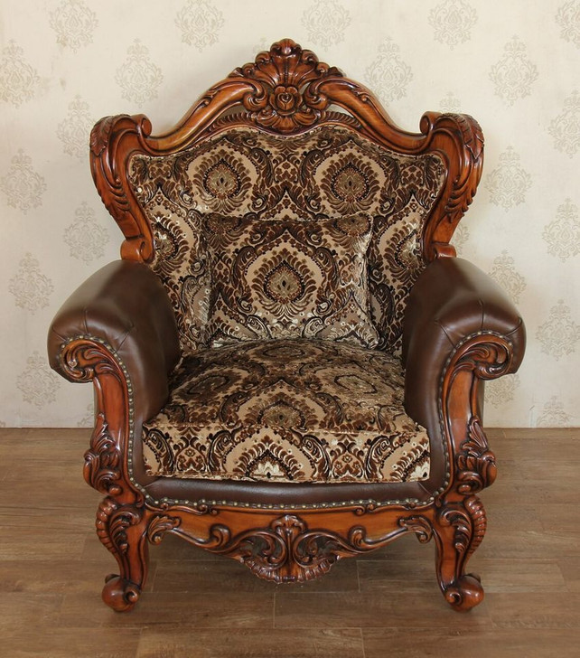 Pair 2 Mahogany Pecan Living Room Chairs