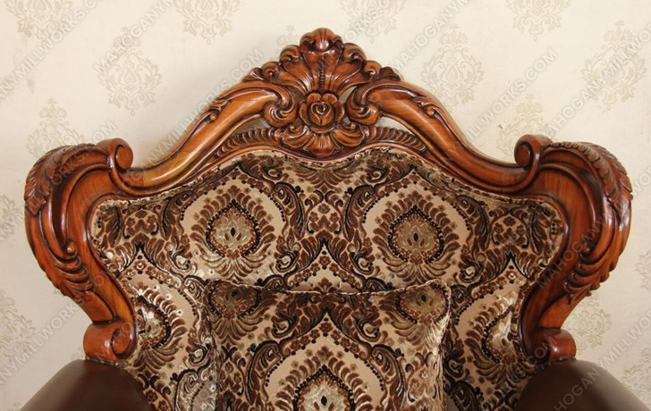 Pair 2 Mahogany Pecan Living Room Chairs