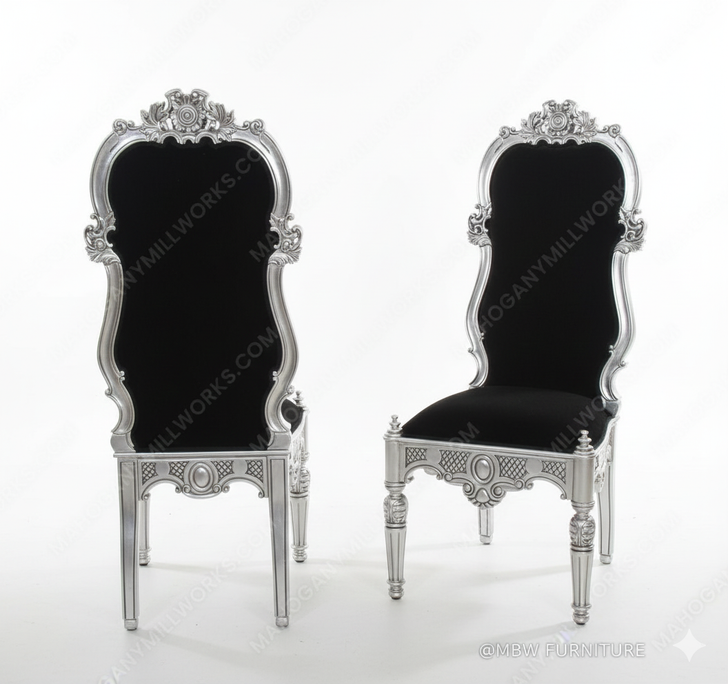 Pair 2 Mahogany Noblesse Dining Chairs