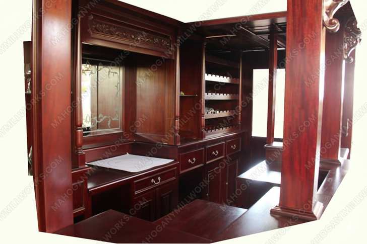 15.5ft Ornate Carved Statues Pub Bar