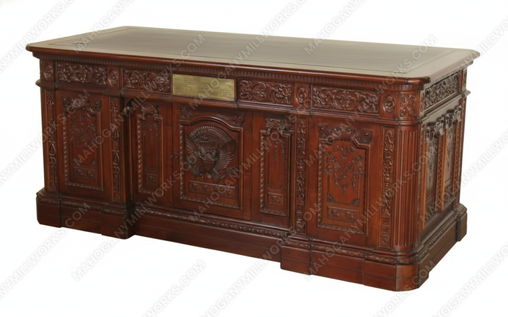 74" Mahogany Presidential Resolute Desk (34H x 74W x 32D inches)