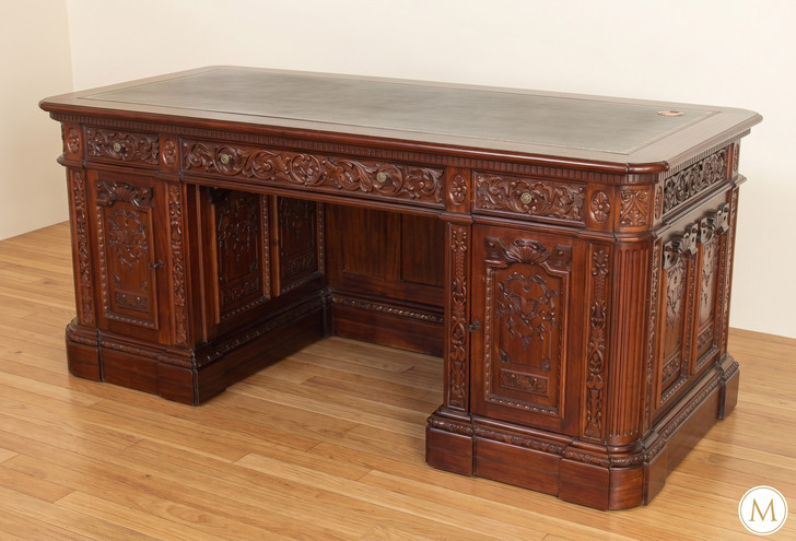 6ft Mahogany Presidential Resolute Desk (34H x 74W x 32D inches)