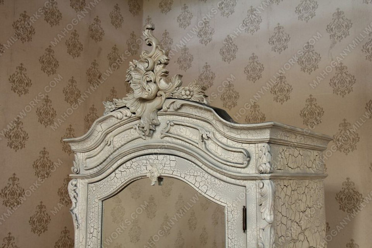 Custom Mahogany French Bedroom Cabinet with Mirror