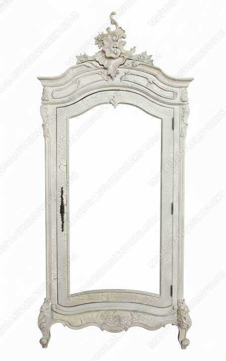 Custom Mahogany French Bedroom Cabinet with Mirror