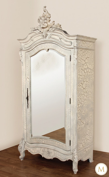 Custom Mahogany French Bedroom Cabinet with Mirror