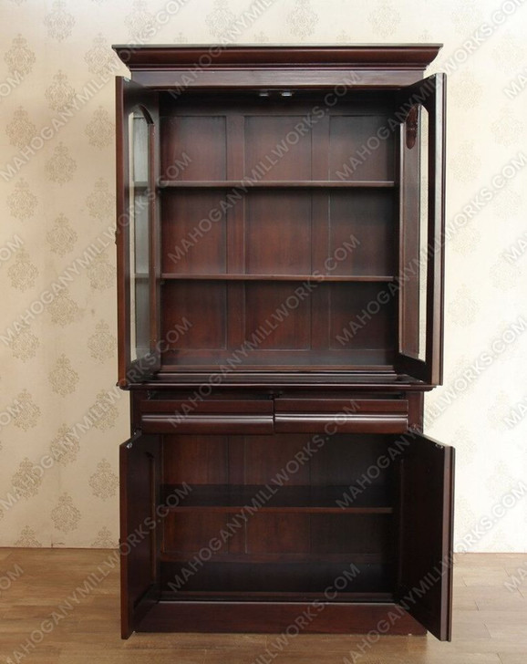 Mahogany Office Bookcase Cabinet w/ Mahogany NC - MBWJSD562WNNC-CUSTOM