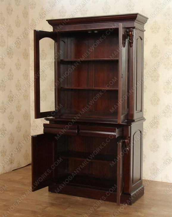 Mahogany Office Bookcase Cabinet w/ Mahogany NC - MBWJSD562WNNC-CUSTOM