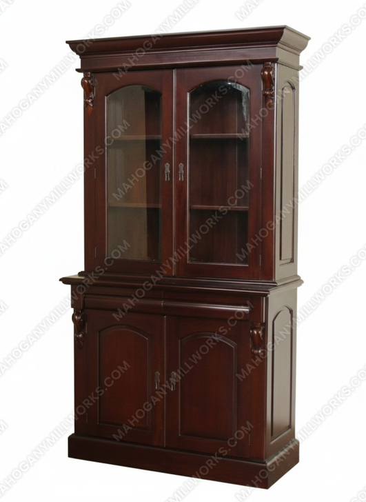 Mahogany Office Bookcase Cabinet w/ Mahogany NC - MBWJSD562WNNC-CUSTOM