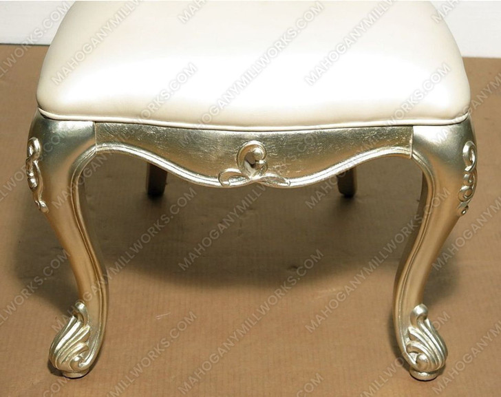 Pair of 2 Gold Leaf Balloon Back Accent Side Chairs