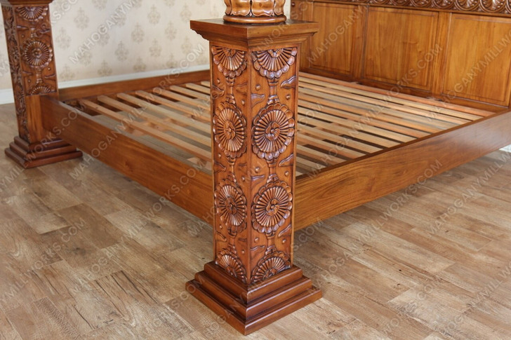 Renaissance Revival Hand-Carved Canopy Bed