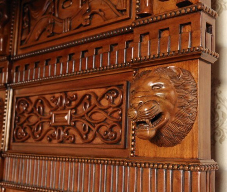 Renaissance Revival Hand-Carved Canopy Bed