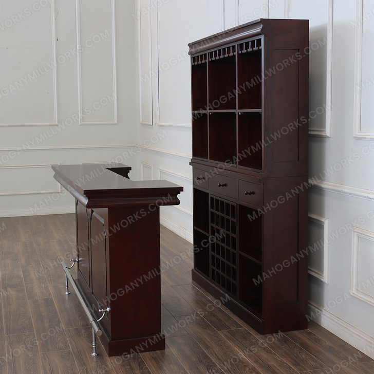 6ft Mahogany Home Entertainment Pub Bar