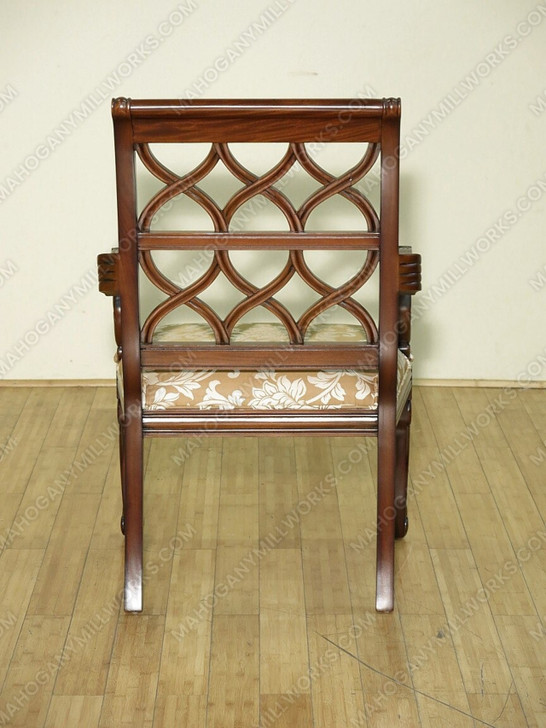 Mahogany Pierced Back Dining Chairs Set (10)