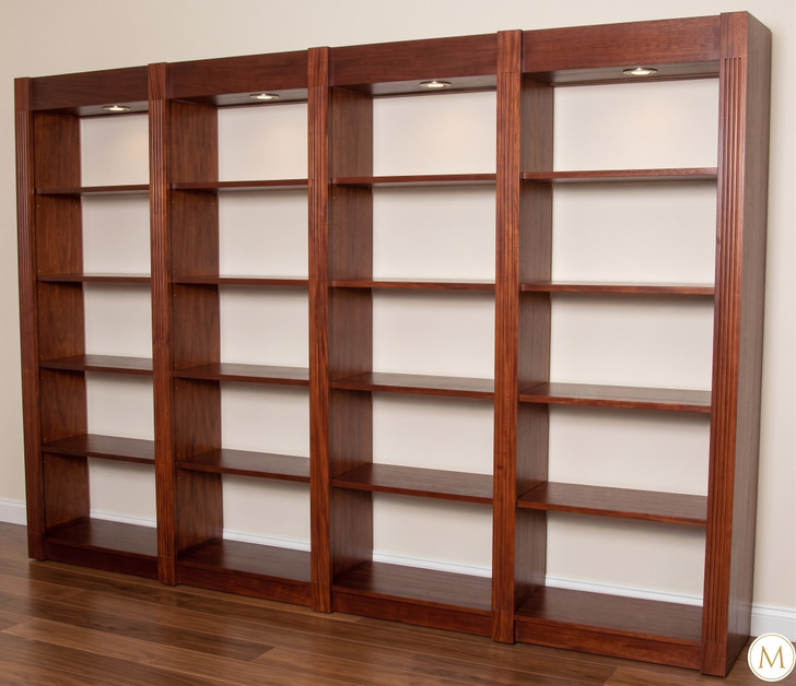 10.5Ft Cherry 20-Tier Open Wall Bookcase