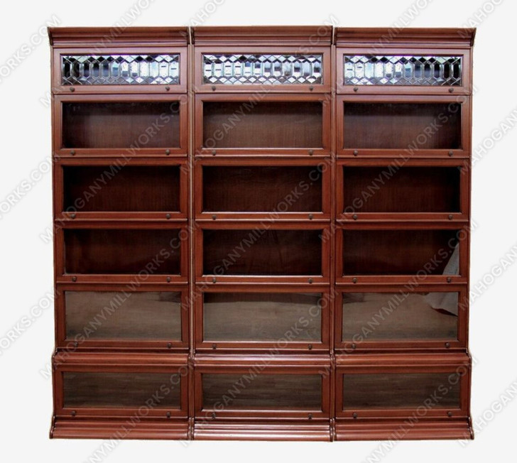 Mahogany 6 Stack 4-Unit Side by Side Barrister Bookcase