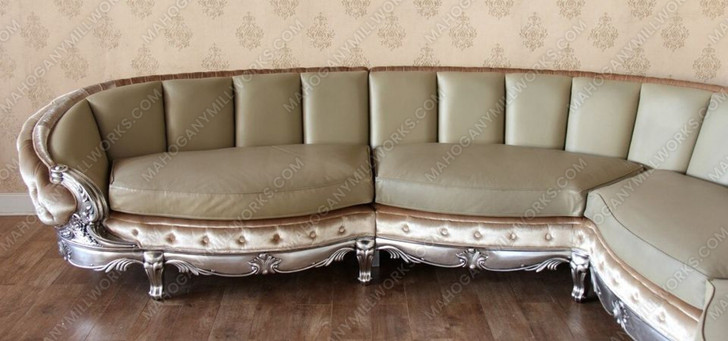 Large Genuine Leather Upholstered Sectional Corner Sofa Couch