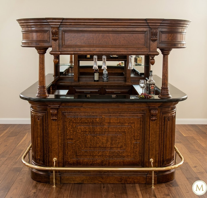72" Burl Mahogany Canopy Pub Bar
