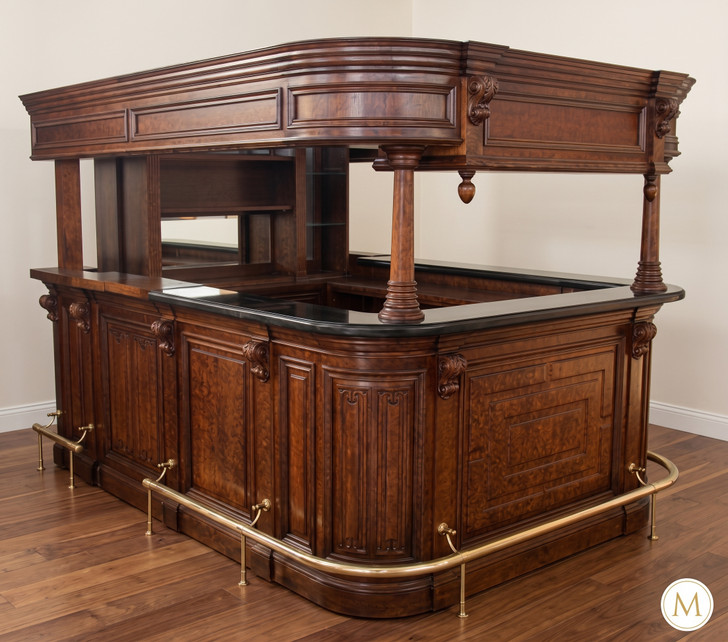 72" Burl Mahogany Canopy Pub Bar
