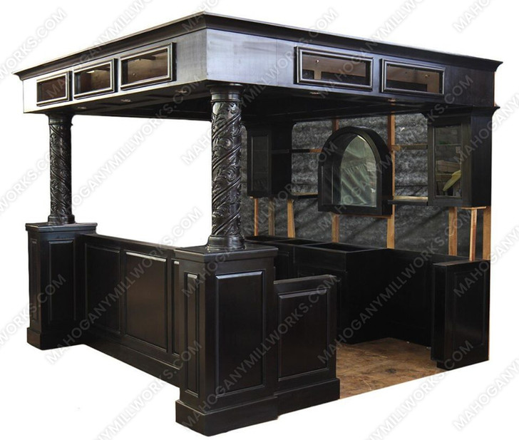 11ft Custom Mahogany Canopy Pub Bar