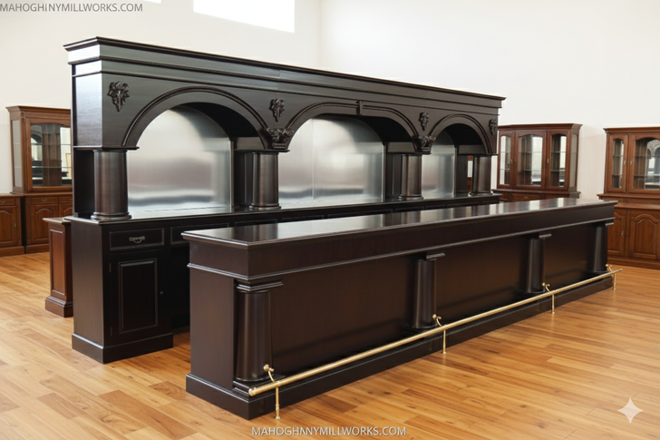 20ft Dark Mahogany Brunswick Saloon Pub Bar Set
