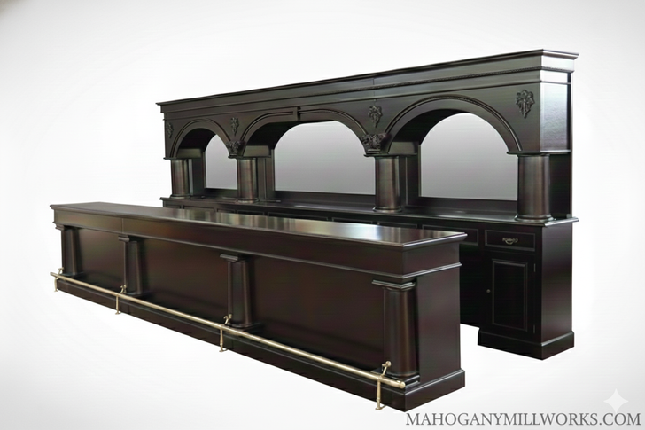 20ft Dark Mahogany Brunswick Saloon Pub Bar Set