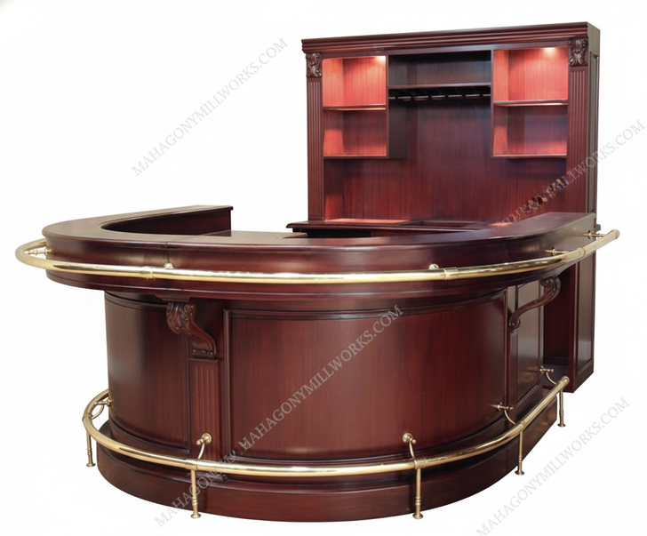 Regal Cherry U-Shape Horseshoe Pub Bar Set