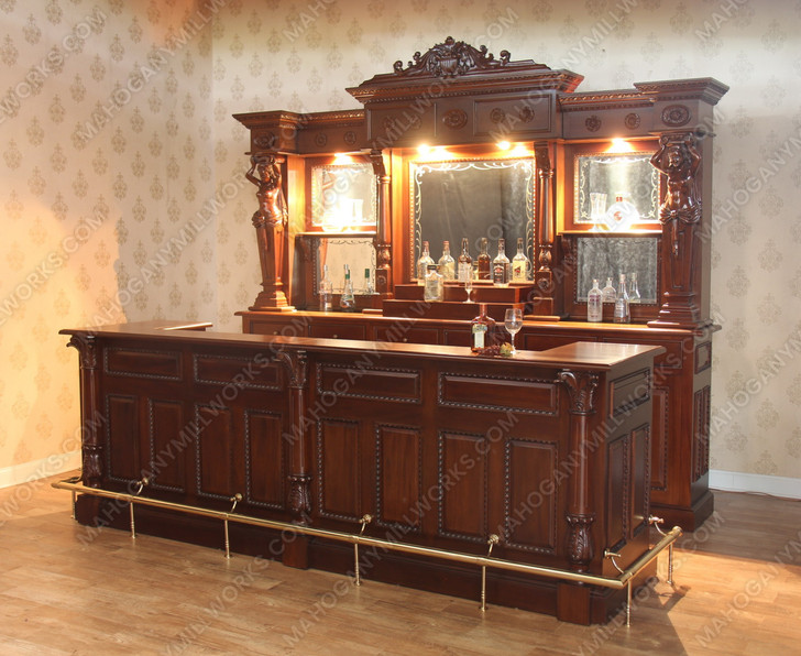10ft Mahogany Victorian Saloon Pub Bar