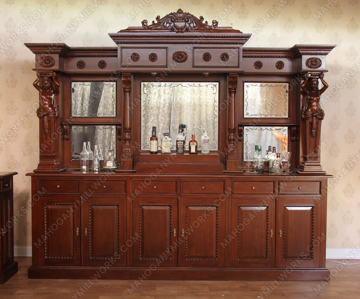 10ft Mahogany Victorian Saloon Pub Bar