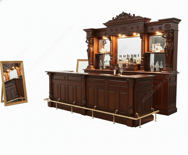 10ft Mahogany Victorian Saloon Pub Bar