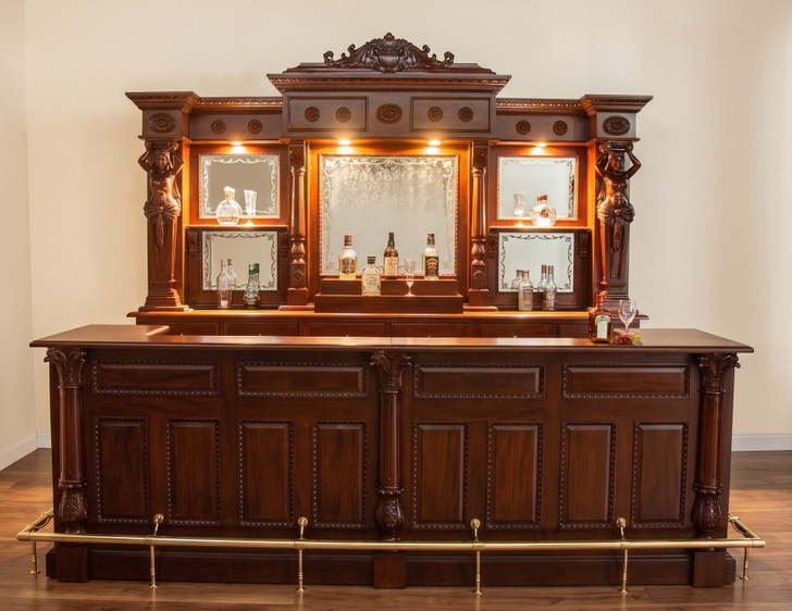 10ft Mahogany Victorian Saloon Pub Bar