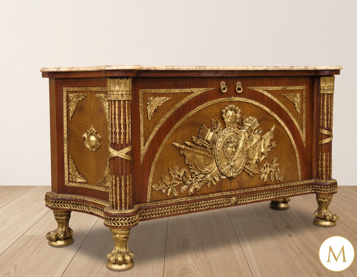 French Empire Bathroom Vanity w/ Marble Top