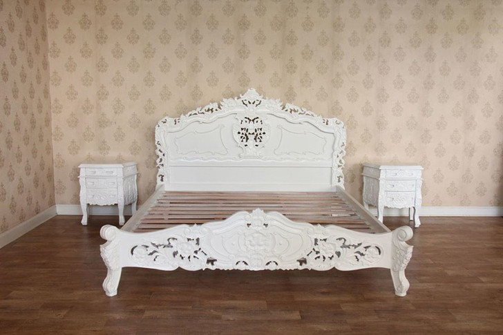 3pc White French Rococo Bedroom Set
