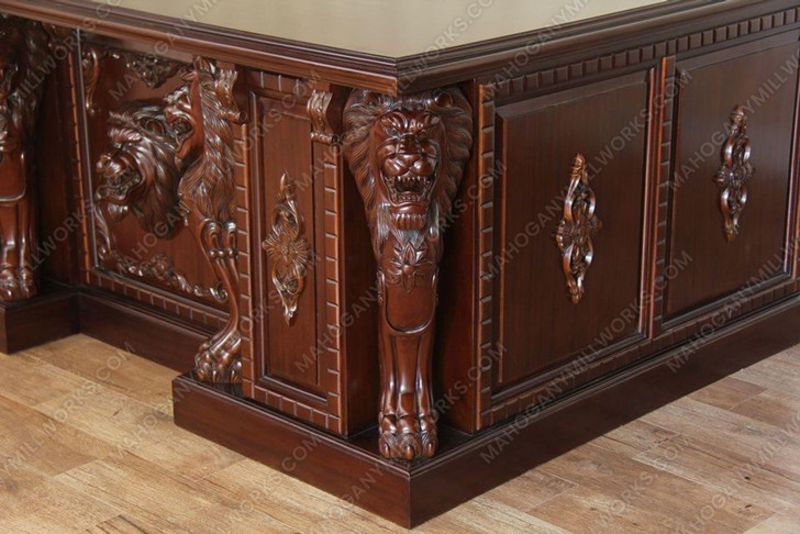6ft Mahogany Gothic Lion Desk