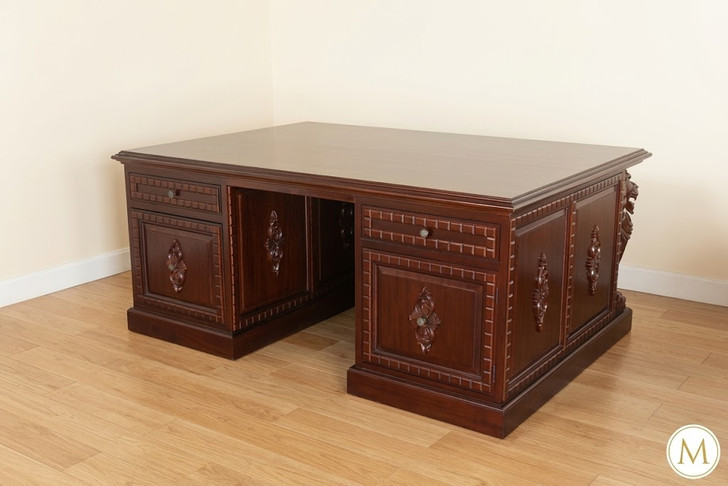 6ft Mahogany Gothic Lion Desk