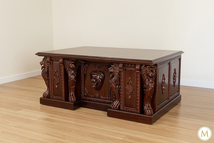 6ft Mahogany Gothic Lion Desk
